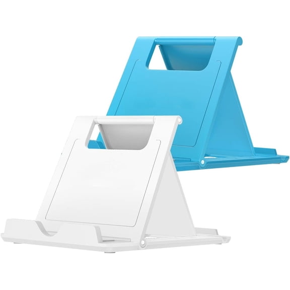 2 Pack Phone/Tablet Stand, Foldable Desktop Holder for 4-11" Devices, Compatible with iPhone 14 Pro Max/14, iPhone 13/13 pro Max/12, iPad Air 4/Mini 6 2021, iPad 9th 10.2, Galaxy S20, Black