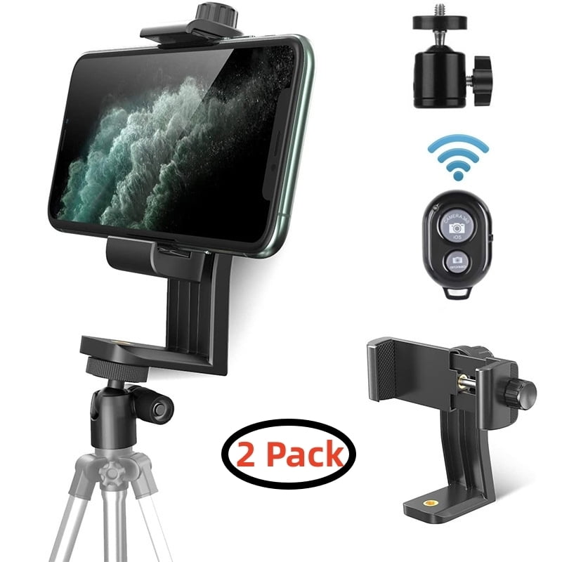 2 Pack Phone Tripod Stand, Flexible Cell Phone Tripod Portable and Adjustable Camera Stand Holder with Wireless Remote