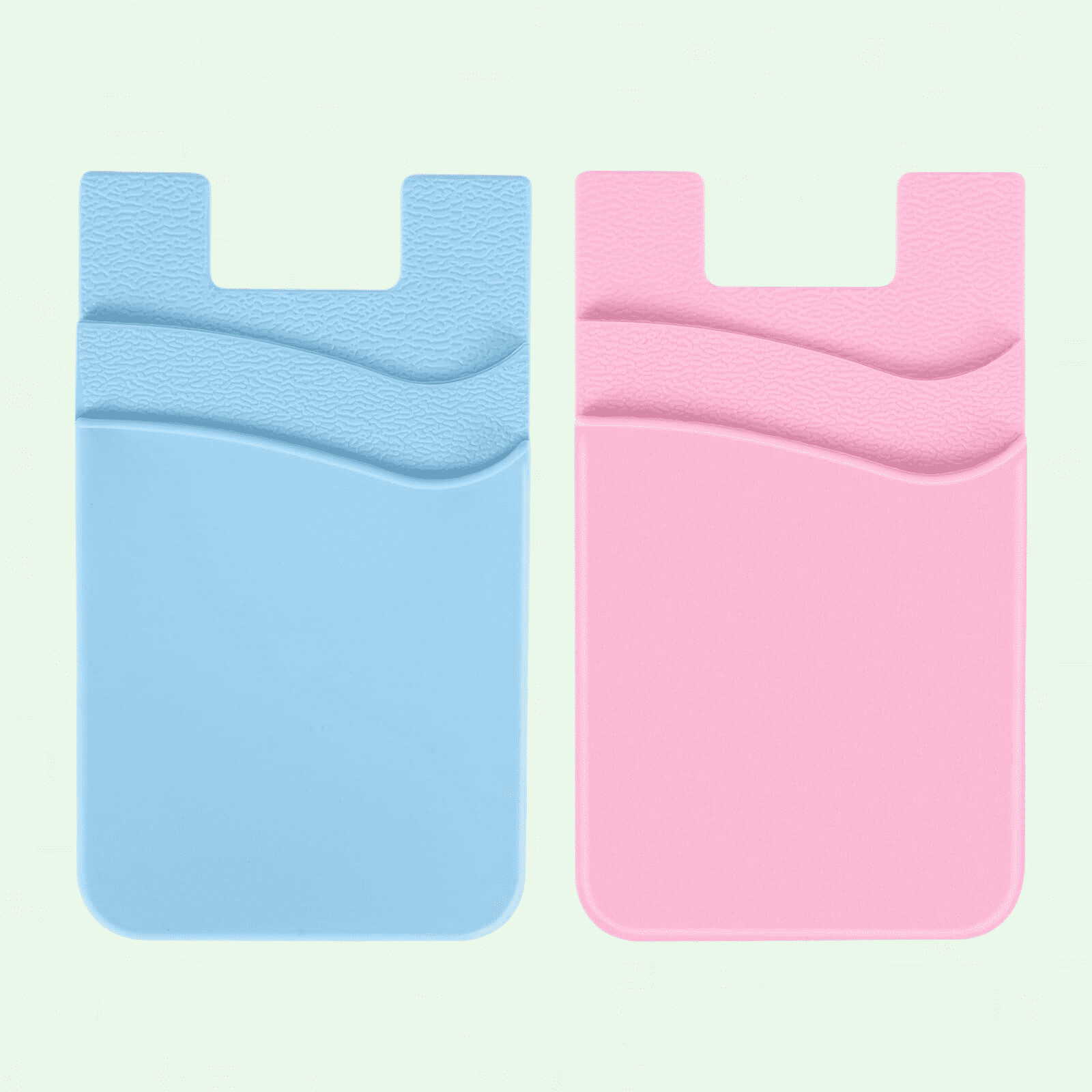 2Pack Phone Wallet, Silicone Stickon Credit Card Holder for Cell