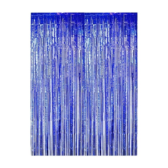 2 Pack Photo Booth Backdrop Metallic Tinsel Foil Fringe Curtains Environmental Background Streamers for Birthday Wedding Party Christmas Decorations ( Dark Blue Backdrop Curtain)Harlik