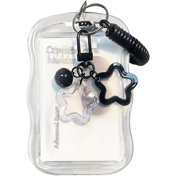 2 Pack Photocard Holder Keychain, Transparent Photo Card Holder with Key Ring for ID Cards, Bus Cards, Student Cards and Photo Display