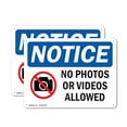 thumbnail image 1 of (2 Pack) No Photos Or Video Allowed OSHA Notice Sign 14 Inch X 10 Inch Plastic Sign, Weather Resistant, UV Protected for Workplace, Business, and Construction Site, Made in the USA, 1 of 8
