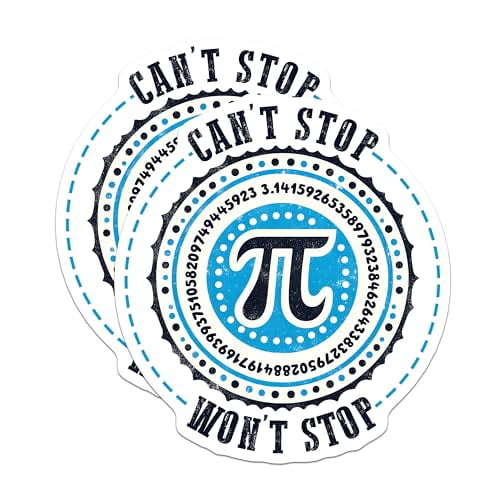 (2 Pack) Pi Day Magnets - Math Lover Decor - Teacher Gift - Geeky Pi Symbol - 5" On Longest Side - for Cars, Fridges, Toolboxes - Made in USA - MAG8173