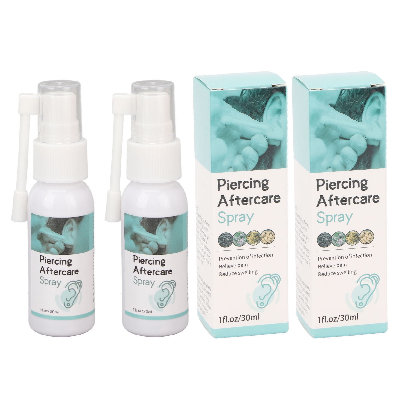 2 Pack Piercing Aftercare Spray, Effective Earring Cleaning Solution