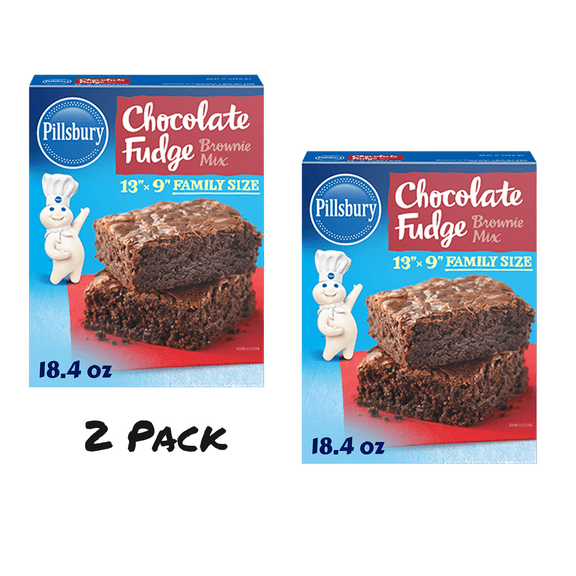 ( 2 Pack ) Pillsbury Brownie Mix, Chocolate Fudge, Family Size 18.4 Oz