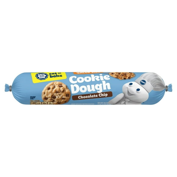 2 Pack - Pillsbury Chocolate Chip Cookie Dough Value Size, 30 oz Package May Vary