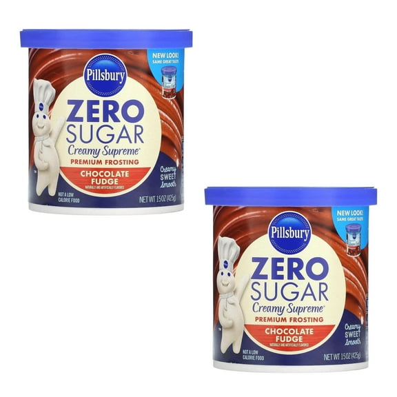 ( 2 Pack ) Pillsbury Creamy Supreme Frosting, Zero Sugar, Chocolate Fudge, Premium