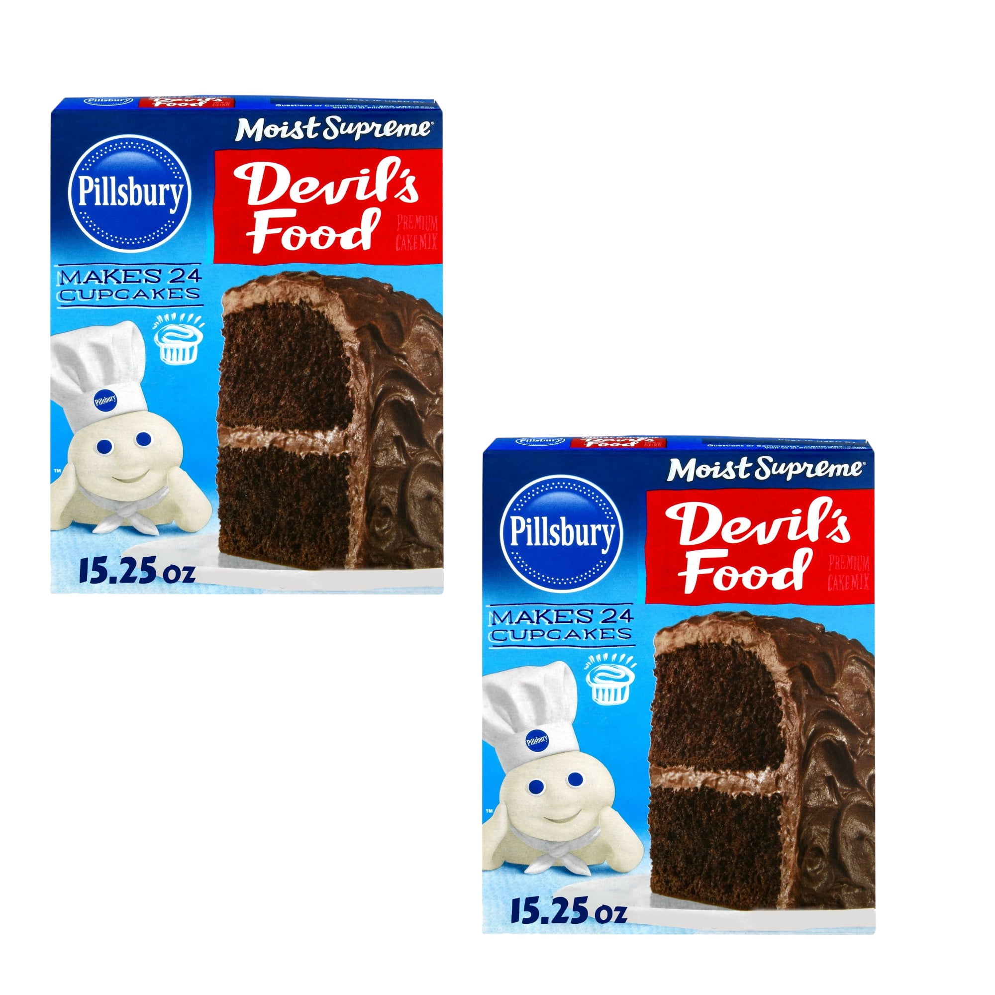 2 Pack ) Pillsbury Moist Supreme Premium Devil's Food Cake Mix