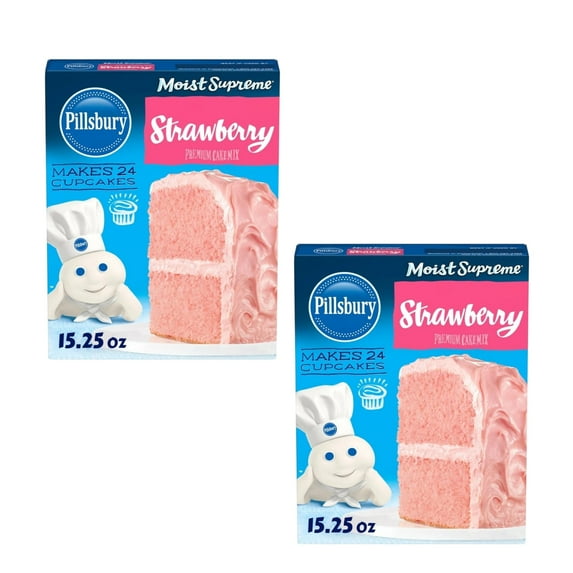 ( 2 Pack ) Pillsbury Moist Supreme Premium Strawberry Cake Mix 15.25 Oz