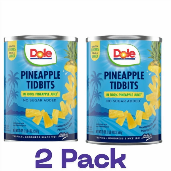 2-Pack Pineapple Tidbits in 100% Fruit Juice, 20 oz Can