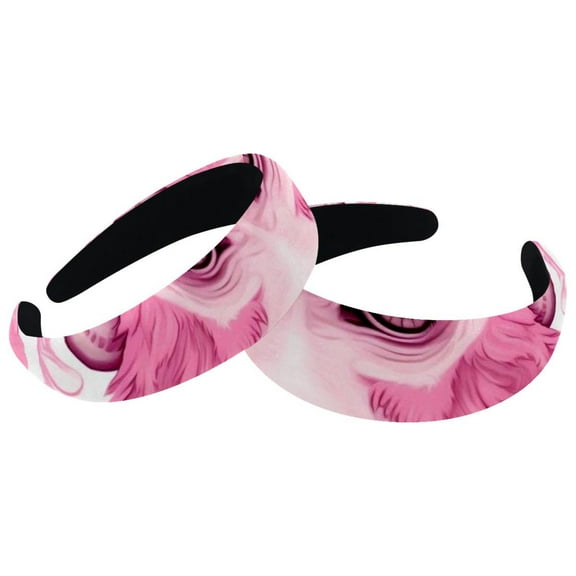 2 Pack Pink Monkey Orangutan Headband for Women Girls - Head Band Wide Hairband Hair Accessories