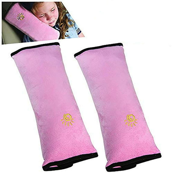 2 Pack Pink Seat Belt Pillow, Seatbelt Pillow, Car Seat Pillow Protector for Travel, Travel Seat Belt Pillow, Seatbelt Strap Covers