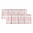 2 Pack Pink Striped Valance for Window Modern Classic Stripe Rustic ...