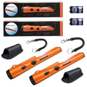 2 Pack Pinpoint Metal Detector Pinpointer - Waterproof with Orange Color Include a 9V Battery 360 Search Treasure Pinpointing Finder Probe with Belt Holster for Adults and KidsThree Mode