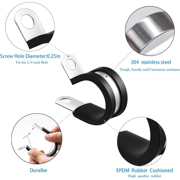 2 Pack Pipe Supports,304 Stainless Steel Wall Mount Ceiling Mount Pipe Bracket Clamp Ring Hanger with Screws for Pipe OD 32-34mm, Bracket Adjustable Height 50-100mm