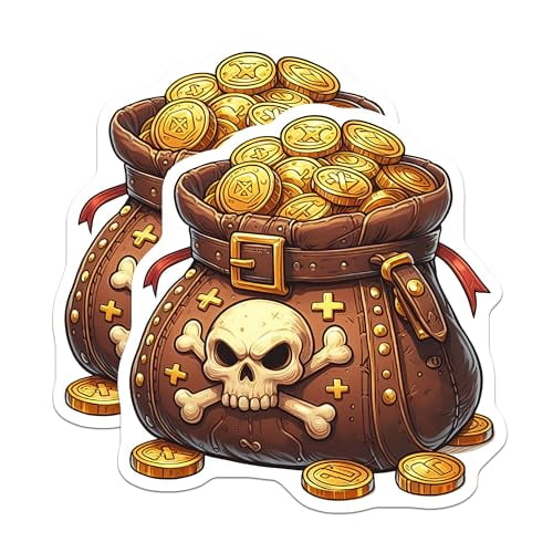 (2 Pack) Pirate Skull and Crossbones Magnets - Treasure Chest - Adventure Decor for Kids Bedrooms - 5" On Longest Side - for Cars, Fridges, Toolboxes - Made in USA - MAG6813