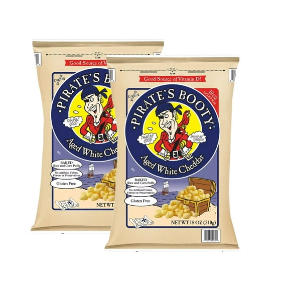 2 Pack | Pirates Booty White Cheddar, 18 oz.
