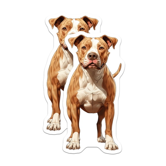 (2 Pack) Pitbull Stickers - American Pit Bull Terrier Decal - Dog Lover Art - Canine Enthusiast Pet Decor - 5" On Longest Side - Sticks to Smooth Flat Surfaces - Made in USA - BMCS24804