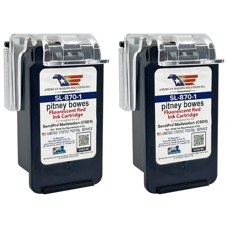 Pitney Bowes SL-870-1 | 2-Packl | Red Ink Cartridge for the SendPro Mailstation