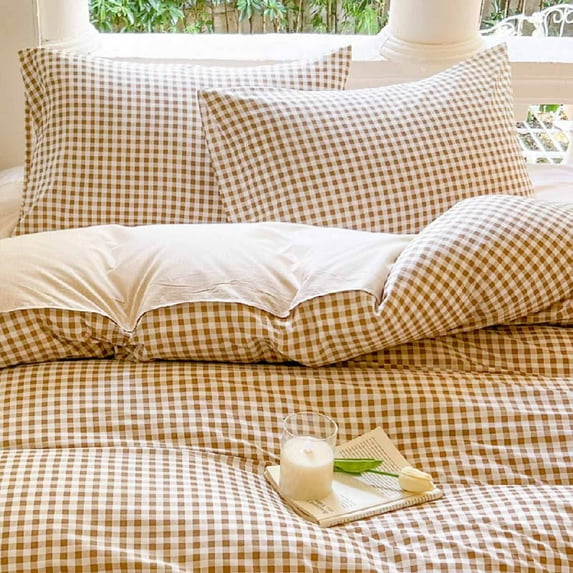 2 Pack Plaid Pillow Shams 29.13x18.89Inch, Absorption and Breathability , Gingham Checkered Farmhouse Pillowcases for Bed/Sofa