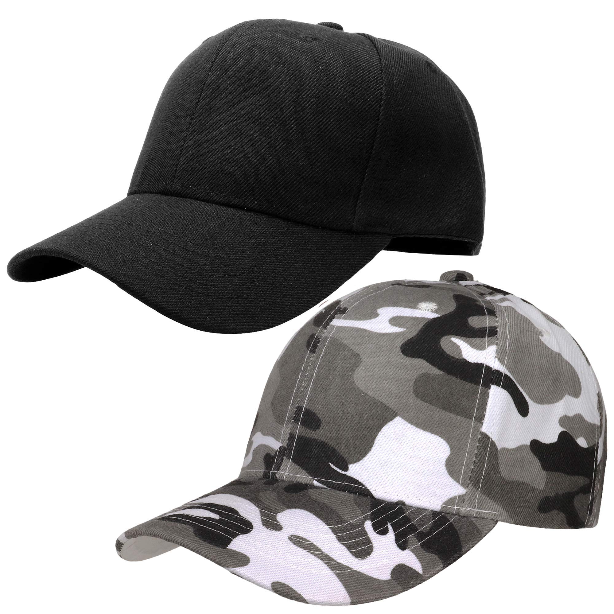 2-Pack Plain Baseball Cap for Men & Women Adjustable Size  display picture 3