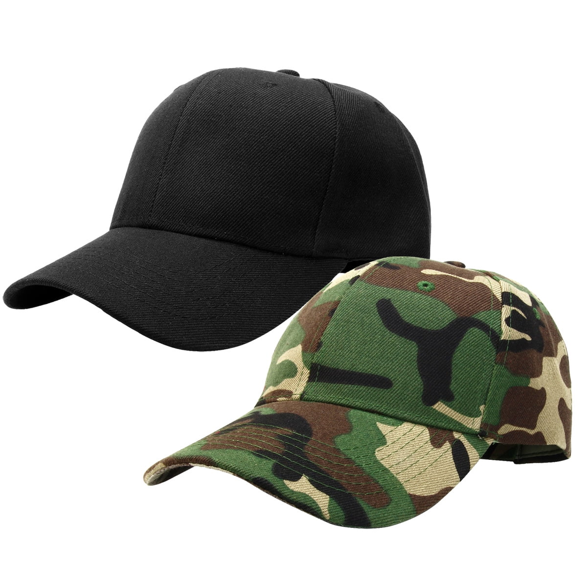 Women\'s Black Camo Pack Of 2 Adjustable Fit Classic Comfortable Baseball Caps Lot of two Women main image 2