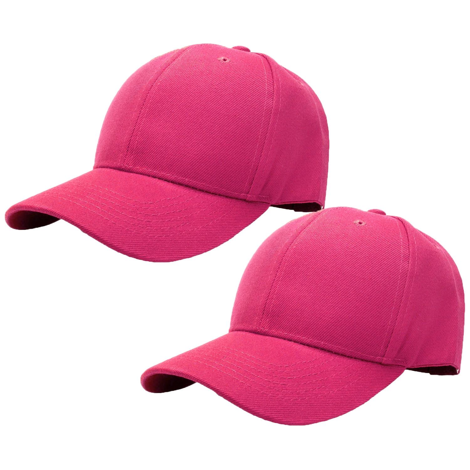 2-Pack Plain Baseball Cap for Men & Women Adjustable Size