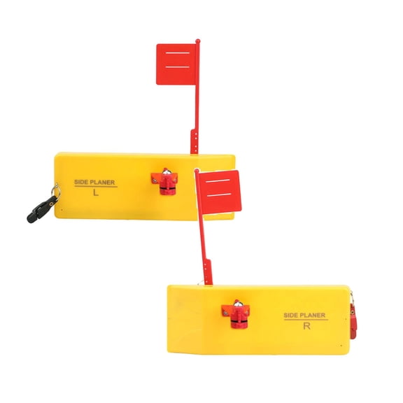 2 Pack Planer Boards for Fishing Trolling - 9.6 x 3.5 Inch Offshore/Inshore Planer Board Kit with Spring Flags - Left & Right Side Trolling Boards for Boat Fishing