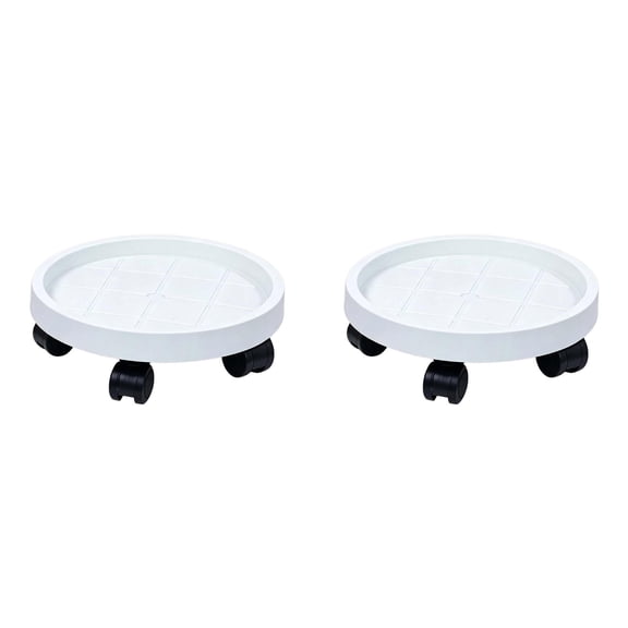 2 Pack Plant Caddy with Wheels 11.8 Inch, Rolling Saucer Caddy for Potted Plants, Wheeled Stand with Casters, Round Coaster Roller Base Tray for Indoor Outdoor, Flower Pot Holder for Garden