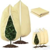 2-Pack Plant Covers Freeze Protection, Round Frost Blankets for Outdoor Plants (47"x70.8") – Winter Plant Covers, 2.4oz/yd2 Frost Cloth Plant Protection for Trees, Shrubs & Potted Plants (Yellow)