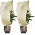 thumbnail image 1 of 2 Pack Plant Covers Freeze Protection, Winter Cold Weather Frost Blankets Cover with Drawstring Reusable Frost Protection Cloth for Outdoor Plants Fruit Tree Potted, Beige, 39.4 x 47.24 Inch, 1 of 4