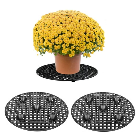 2 Pack Plant Elevator, Heavy Duty Stand, Round Black Plastic Risers for Indoor/Outdoor (12 inch, 30cm)