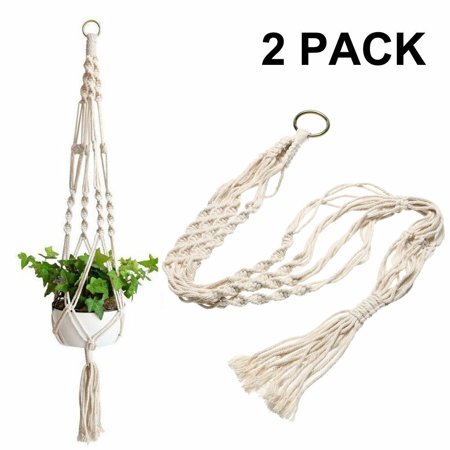 2 Pack Plant Hanger Flower Pot Plant Holder Large 4 Legs Macrame Jute 41 Inch
