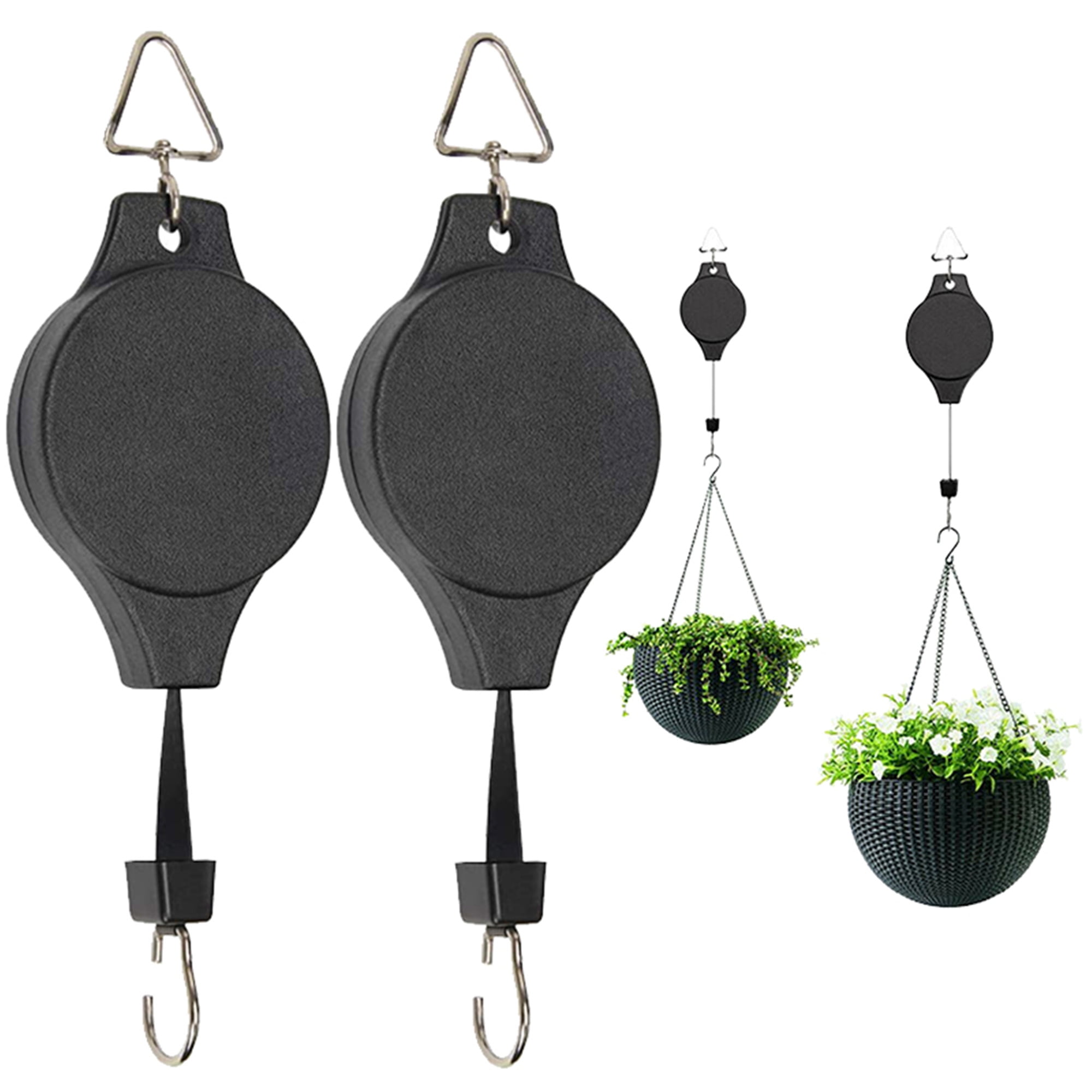 2 Pack Plant Hook Pulley, Elbourn Retractable Plant Hanger Easy