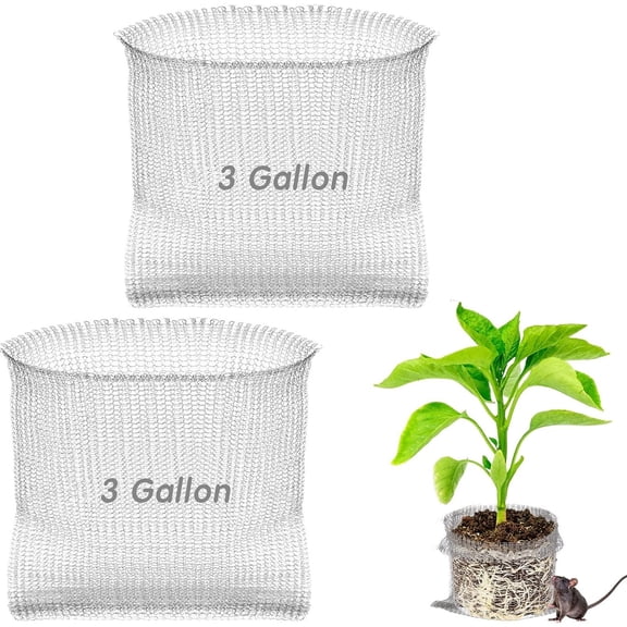 2 Pack Plant Root Guard Baskets,Stainless Steel Wire Baskets Protect Plant Roots,Gopher Wire Speed Baskets,Stainless Steel Mole and Vole Baskets for Garden Plant Root Protection, 3 Gallon