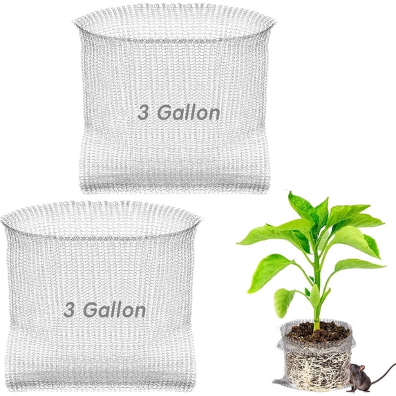 2 Pack Plant Root Guard Baskets,Stainless Steel Wire Baskets Protect Plant Roots,Gopher Wire Speed Baskets,Stainless Steel Mole and Vole Baskets for Garden Plant Root Protection, 3 Gallon