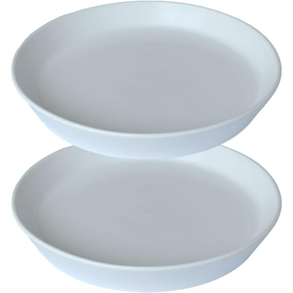 2 Pack Plant Saucer Tray 4 InchGlazed Ceramic Plant Pot Saucers Plate 3.5" Inner for Flower Pot Base,Heavey Duty Round Plant Water Catcher Trays for Indoor & Outdoor Planters