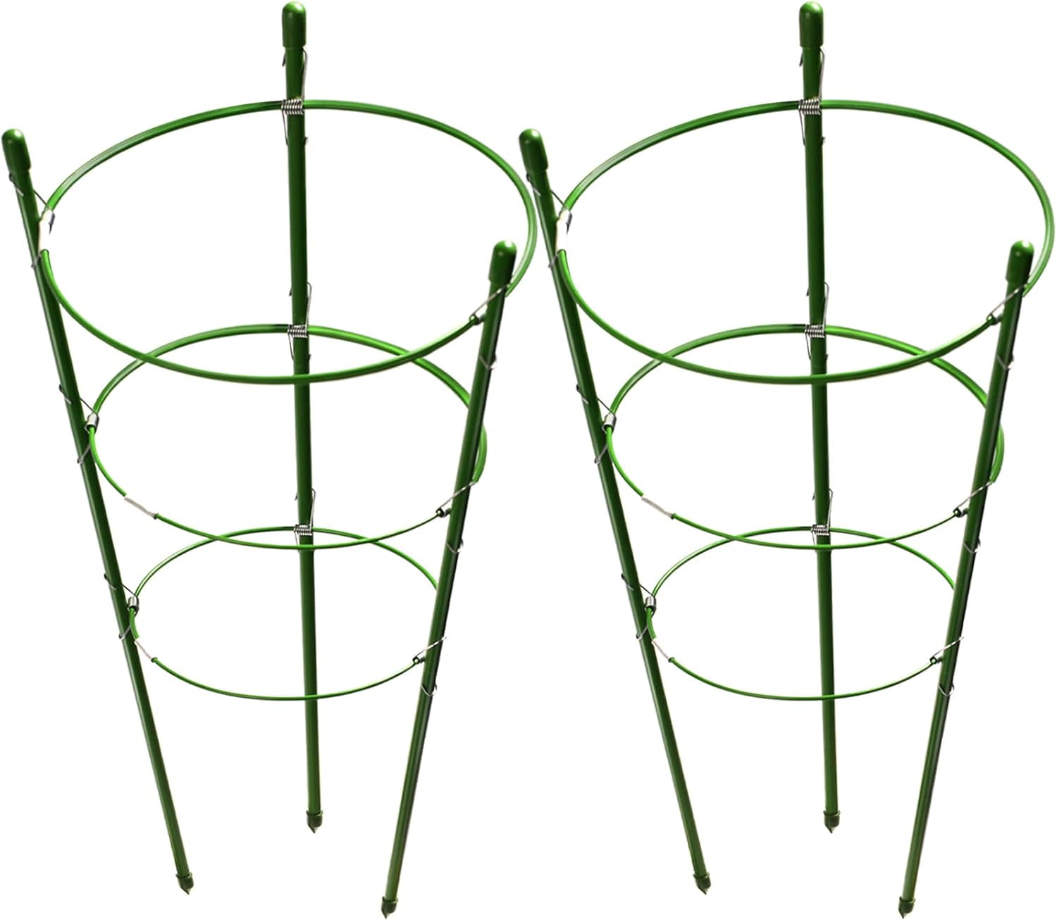 2 Pack Plant Support Cage Rust Resistant Garden Ring Stake Plant Support for Tomato, Trellis, Climbing Plant, Flower, Small Plant Cages for Small Plants,17.7" H