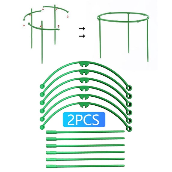 2 Pack Plant Support Tomato Cages for Garden, 18 Inches Small Tomato Cages and Supports with Adjustable Rings for Garden Pots, Plant Stakes Tomato Trellis Rings for Climbing Plants