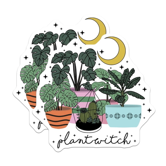 (2 Pack) Plant Witch Magnets - Plants Lover Decor - Home Garden Decoration - 5" On Longest Side - Premium Magnet - for Cars, Refrigerators, Toolboxes, Lockers - Made in USA - MAG17782
