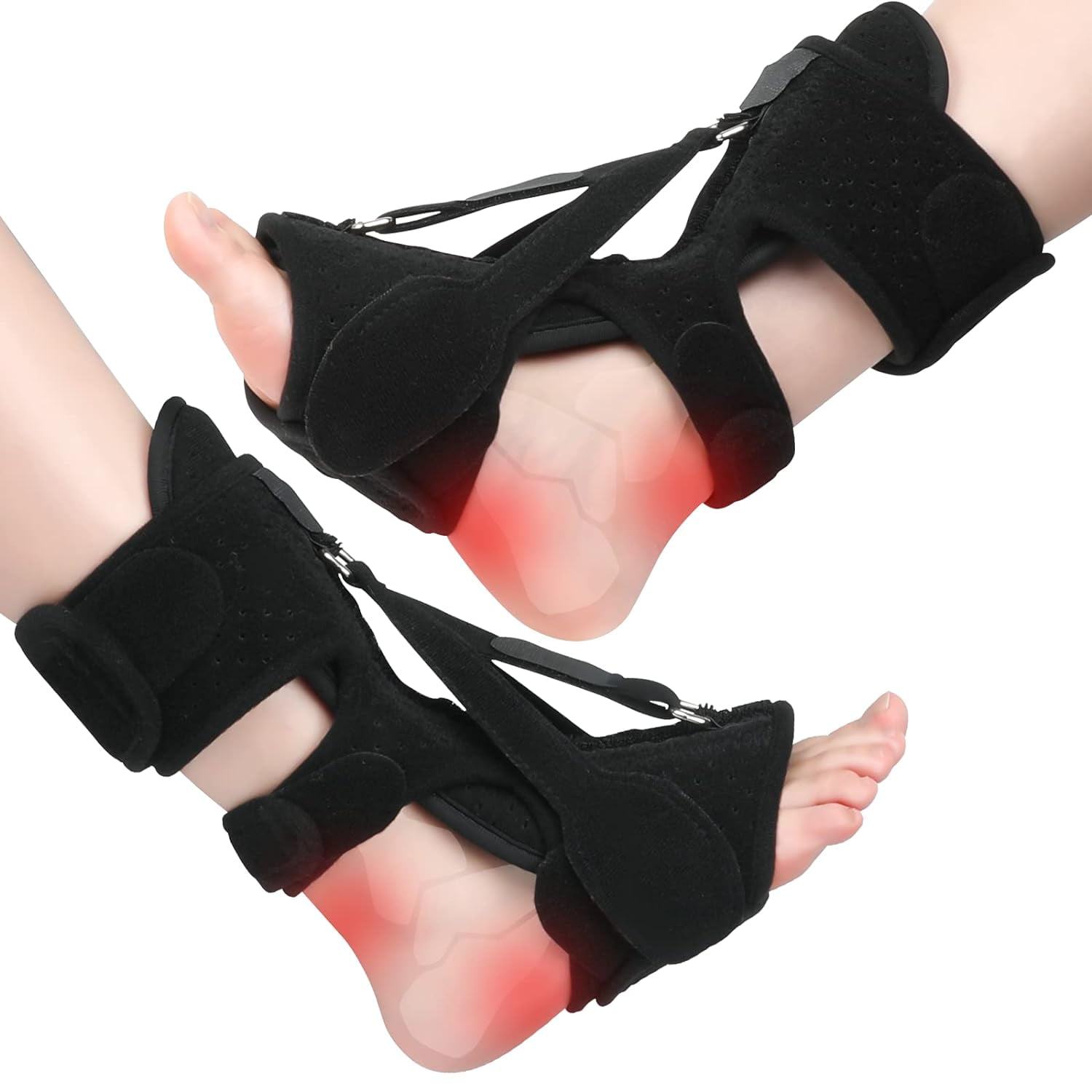 2 Pack Plantar Fasciitis Night Splint Upgrade Foot Brace Plantar Fasciitis Relief Splint Fit Women Men Adjustable Orthotic Stretcher Support Relief Foot Drop Achilles Tendonitis Day\u0026Night