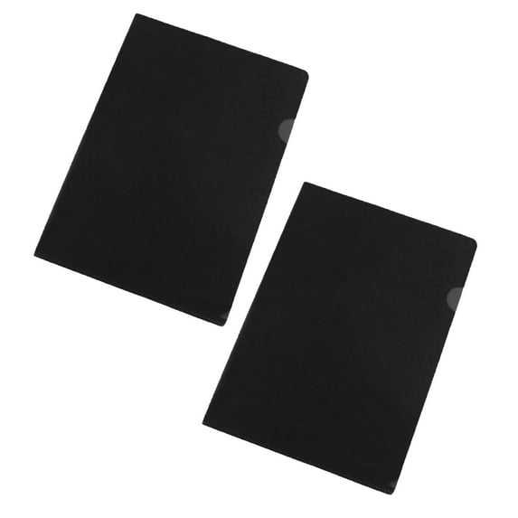2 Pack Plastic Black Document Folders, L-Type Plastic 8.5*11" File Sleeves for Document Protection, Transparent Reusable A4 Project Pockets for office, Home
