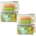 thumbnail image 1 of 2 Pack Plastic Divided Veggie Storage Containers with Lids and Handles for Fridge Storage Organizer Boxes for Refrigerator Produce Beans Fruits Organzation, 1 of 4