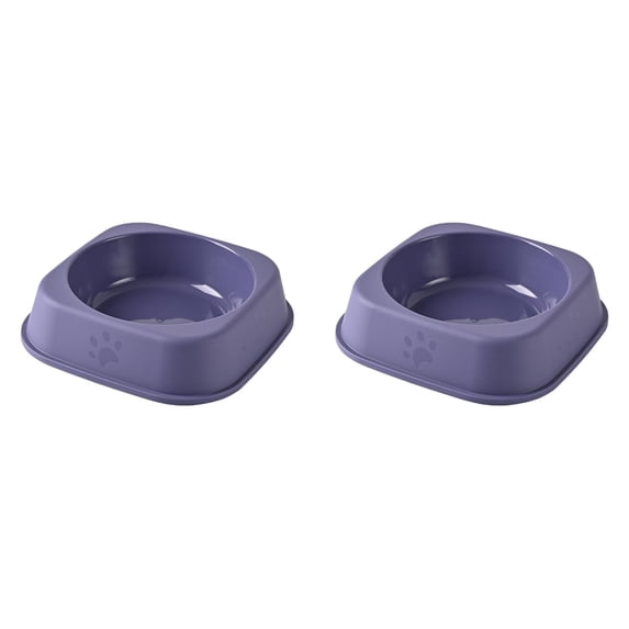 2 Pack Dog Bowls, Cat Food Dishes, Reusableb Bulk Pet Feeding Dog Food Water Bowls, Colorful Puppy Dogs Birthday Party Supplies for Small to Medium Cats, Dogs, 7.3x7.3x2in, Purple