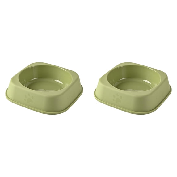 2 Pack Dog Bowls, Cat Food Dishes, Reusableb Bulk Pet Feeding Dog Food Water Bowls, Colorful Puppy Dogs Birthday Party Supplies for Small to Medium Cats, Dogs, 7.3x7.3x2in, Green