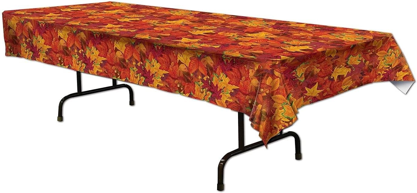 2-Pack Plastic Fall Leaf Tablecovers, Harvest Tablecloths, Fall Table ...