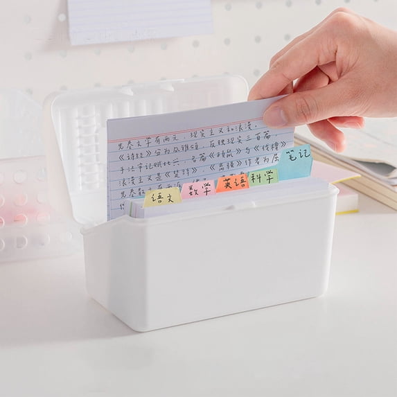 2 Pack Plastic Index Card Storage Case Multipurpose Recipe Business Card Desktop Sorter Organizer