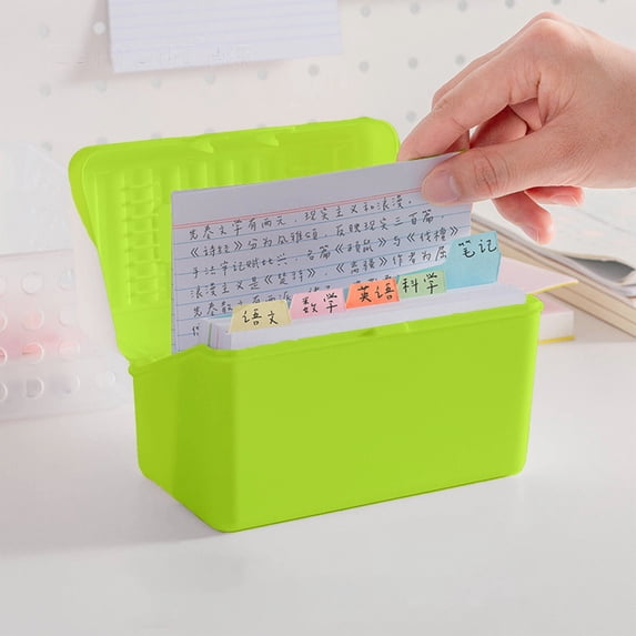 2 Pack Plastic Index Card Storage Case Multipurpose Recipe Business Card Desktop Sorter Organizer