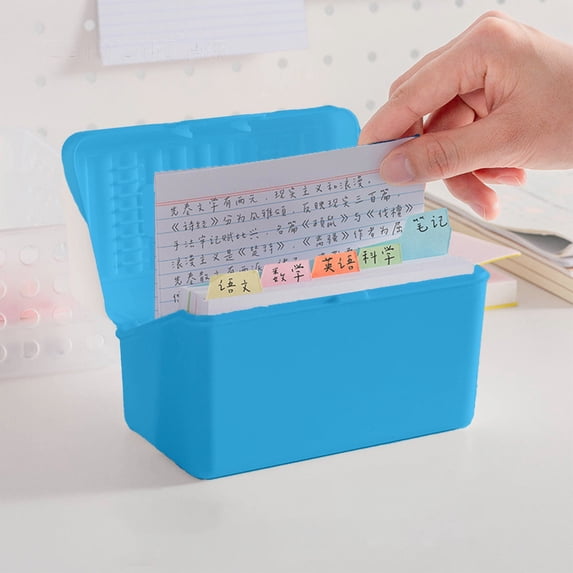2 Pack Plastic Index Card Storage Case Multipurpose Recipe Business Card Desktop Sorter Organizer