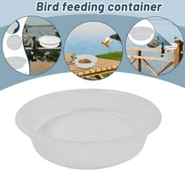 2-Pack Plastic Round Bird Feeder & Water Bowl Set – 7.08in Wild Bird Bath/Feeding Tray Accessories (White)